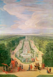 Vista en perspectiva del Bosque desde la Galería de Antigüedades en Versalles, 1688